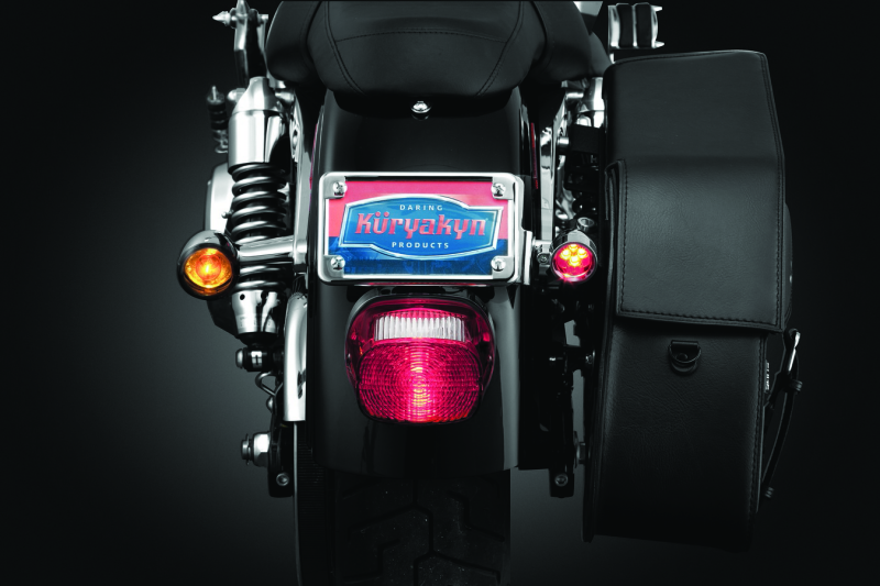 KUR3155-Kuryakyn License Plate Turn Signal & Marker Light Mount Chrome-Light Accessories and Wiring-Kuryakyn