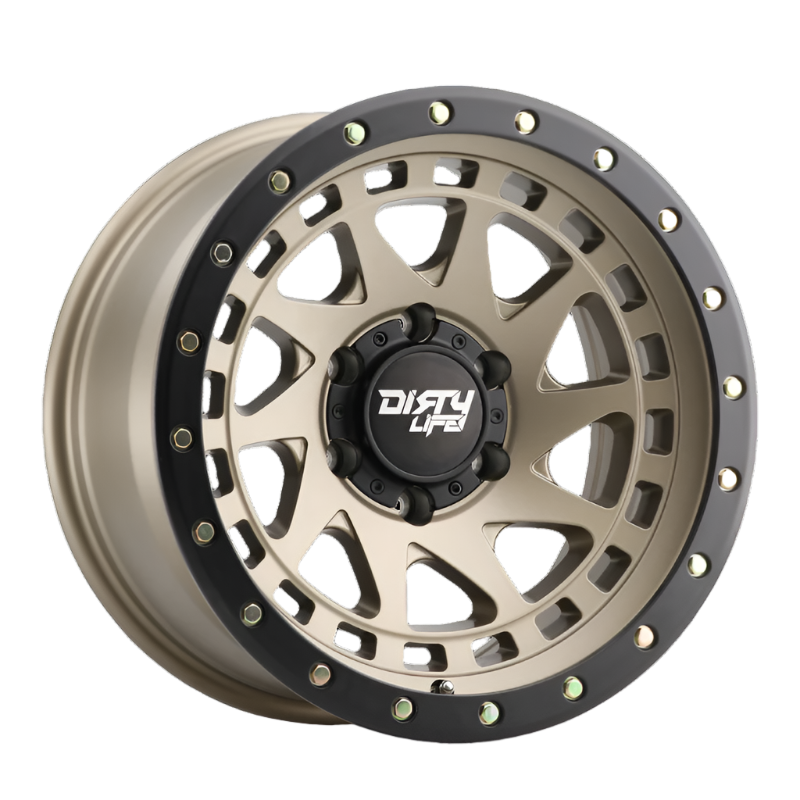 DLW9311-7973MGD12-Dirty Life 9311 Enigma Pro 17x9/5x127 BP/-12mm Offset/71.5mm Hub Satin Gold Wheel - Beadlock-Wheels - Cast-Dirty Life