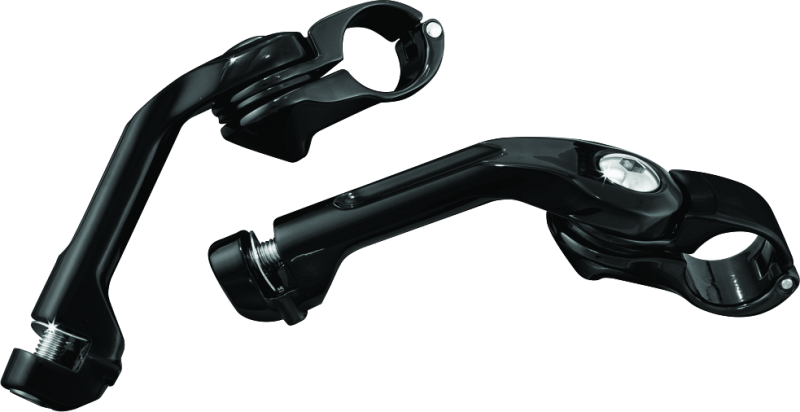 KUR7575-Kuryakyn Tour Tech 6in Back Arms With 1-1/4in Clamps Without Pegs Black-Footpegs-Kuryakyn