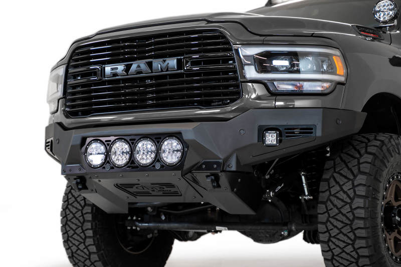 ADDF560014110103-Addictive Desert Designs 19-21 Ram 2500/3500 Bomber Front Bumper (Rigid)-Bumpers - Steel-Addictive Desert Designs