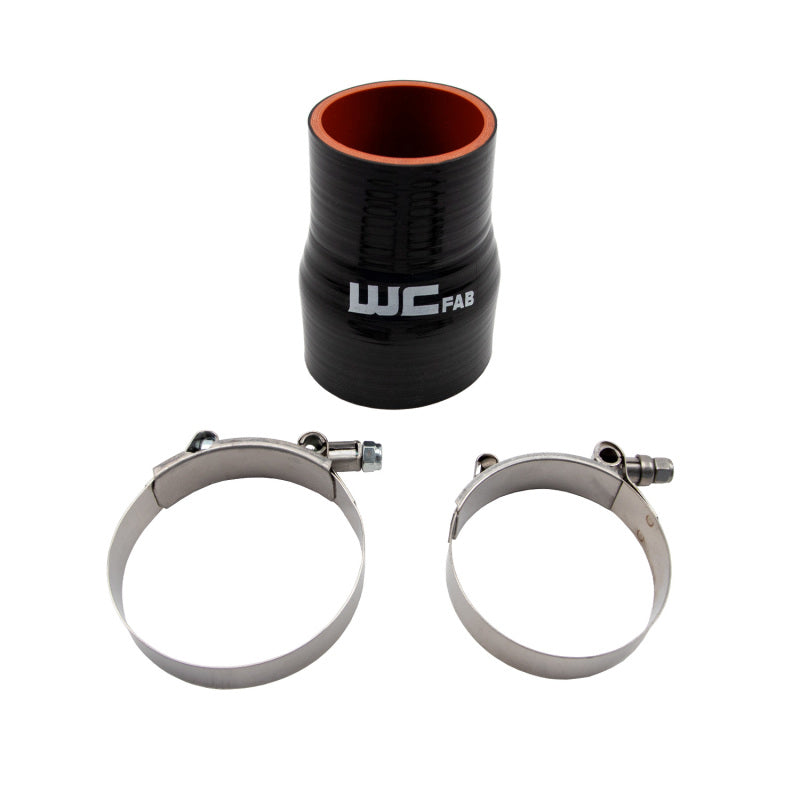 Wehrli 2.375in x 3in ID Straight Reducer 4.5in Long Silicone Boot and Clamp Kit-Clamps-Wehrli