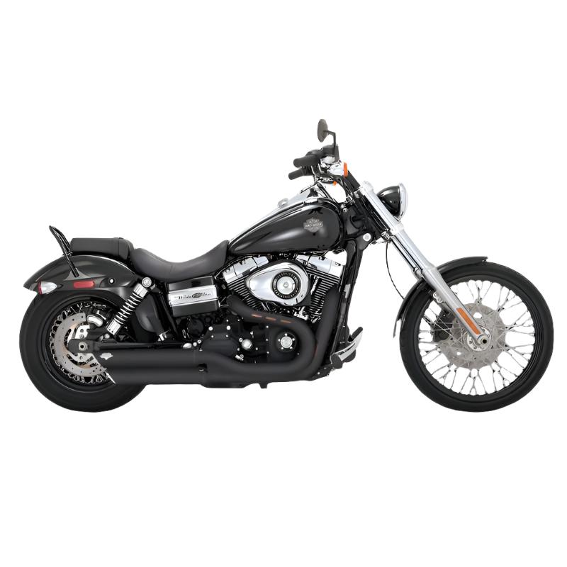 VAH46845-Vance & Hines Harley Davidson 08-17 Dyna / Fatbob/ Wide Glide Twin Slash 3in Slip-On Exhaust-Motorcycle Slip-On-Vance and Hines