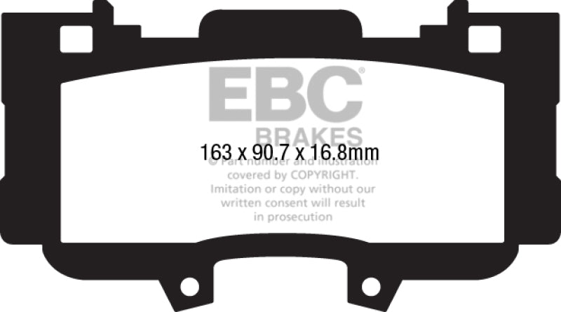 EBCDP33042C-EBC 15+ Ford Mustang 2.3 Turbo Performance Pkg Redstuff Front Brake Pads-Brake Pads - Performance-EBC