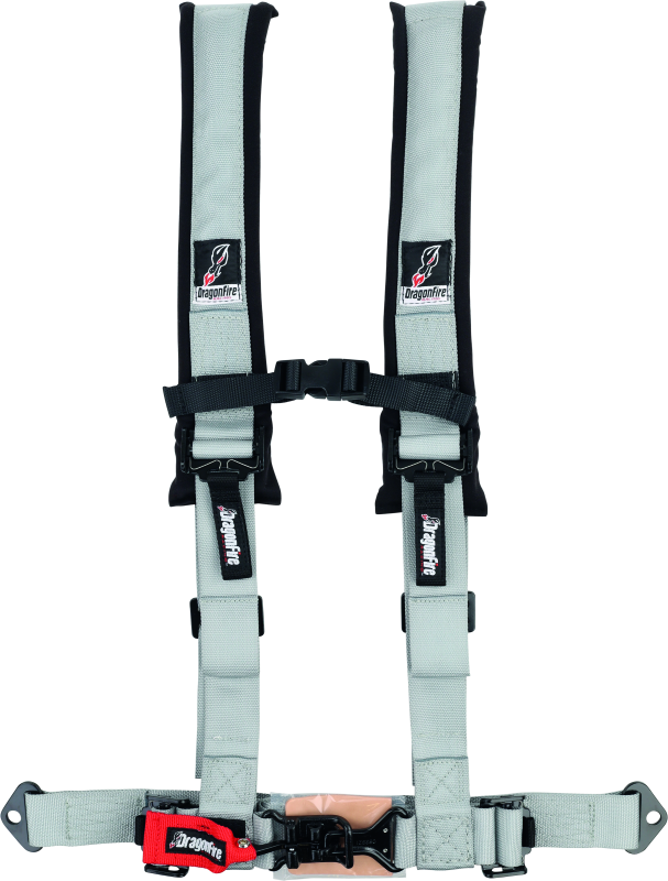 DFR521274-DragonFire Racing Harness- H-Style- 4-Point- 2in Buckle- Grey-Seat Belts & Harnesses-DragonFire Racing
