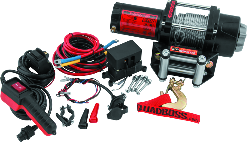 QBS608700-QuadBoss Winch 2500Lb W/Cable-Winches-QuadBoss
