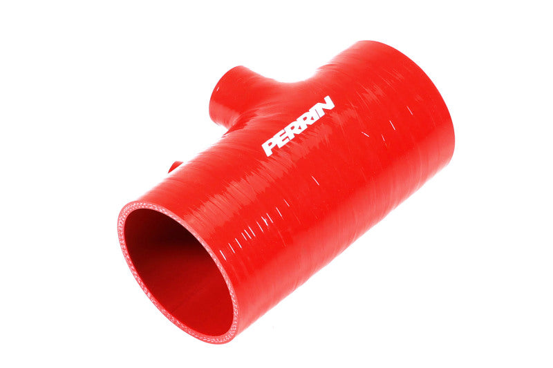 Perrin 2022+ Subaru WRX Red 3in Turbo Inlet Hose w/ Nozzle (Short)-Hoses-Perrin Performance
