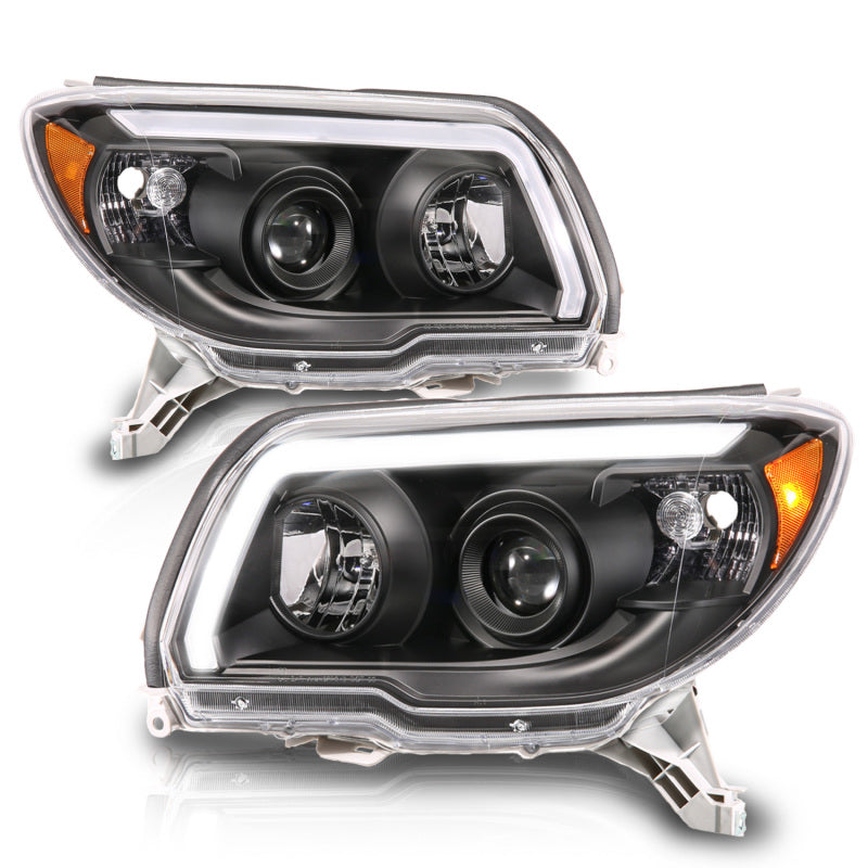 ANZ111616-ANZO 06-09 Toyota 4 Runner Projector Headlights Plank Style - Black-Headlights-ANZO