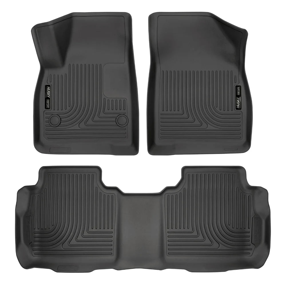 Husky Liners Weatherbeater 17-23 Cadillac XT5 / 17-23 GMC Acadia Front & 2nd Seat Floor Liners - Blk - Husky Liners HSL99141