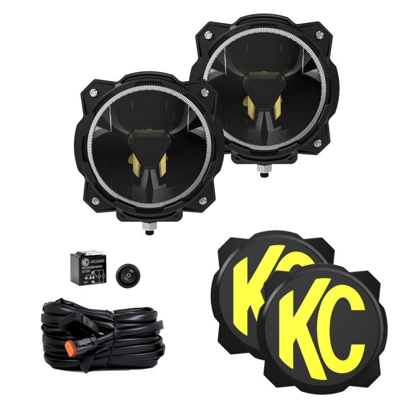 KCL91403-KC HiLiTES Gravity Titan LED 6in. - Pair Pack (Wide-40 Beam)-Light Bars & Cubes-KC HiLiTES