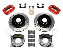 Load image into Gallery viewer, WIL140-13206-DR-Wilwood Dynapro Dust-Boot P/S Park Brake Kit Drilled Red Small Ford 2.50in Offset-Big Brake Kits-Wilwood