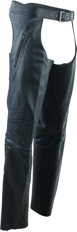 RIV094440-River Road Longhaul Leather Chaps Black - Large-Pants-River Road
