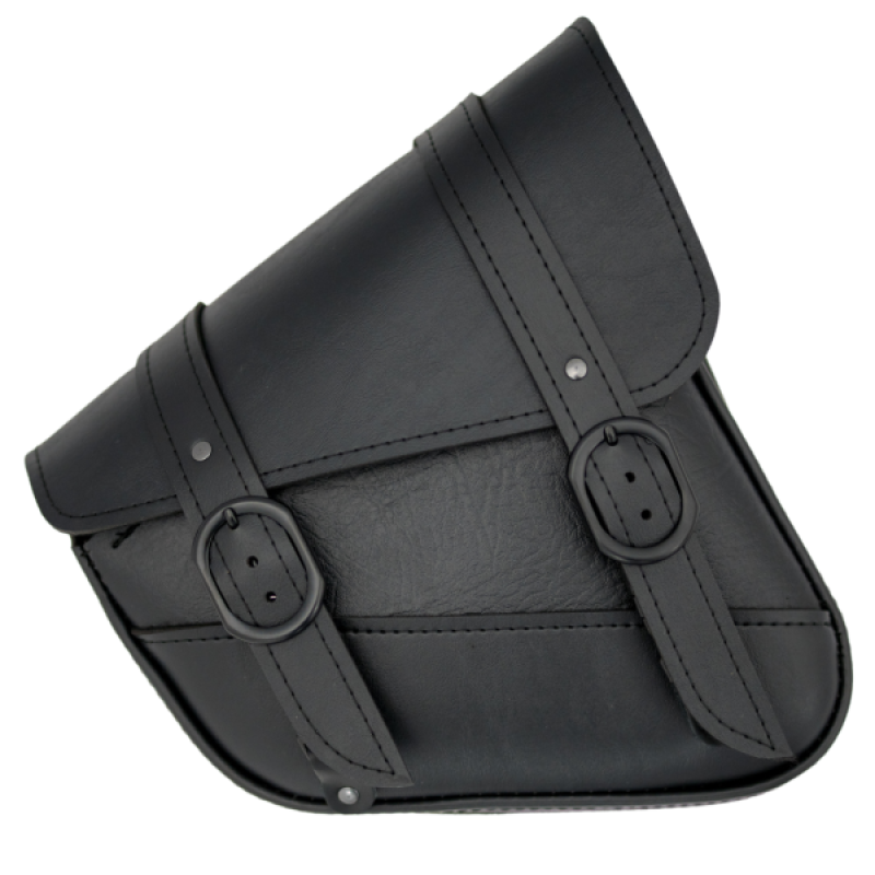 WAM59778-05-Willie & Max HD Sportsters,Custom Hard Tails Black Jack Swingarm Bag Dual Shock w/Blk Buckle - Black-Bags - Bike Bags-Willie & Max