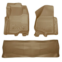 Load image into Gallery viewer, Husky Liners 11-12 Ford SD Crew Cab WeatherBeater Combo Tan Floor Liners (w/o Manual Trans Case) - Husky Liners HSL98713