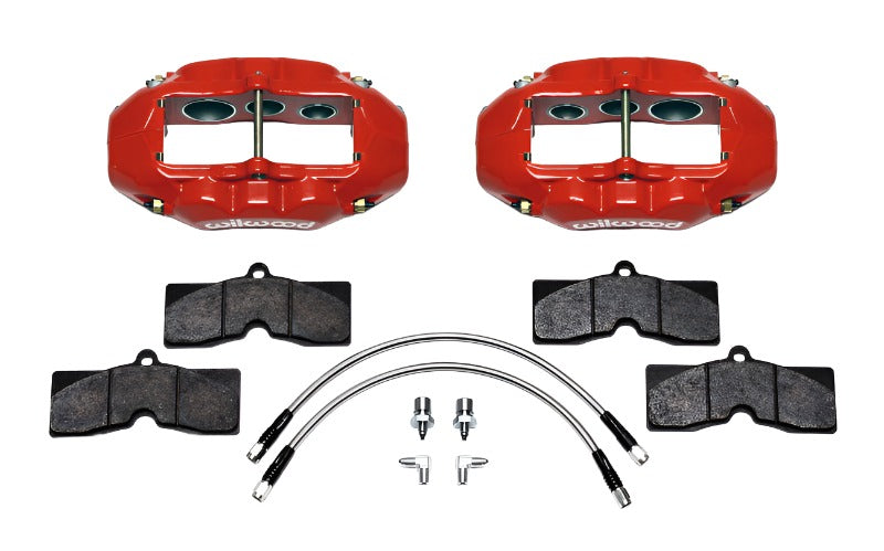 WIL140-11857-R-Wilwood D8-6 Front Caliper Kit Red Corvette C2 / C3 65-82-Big Brake Kits-Wilwood