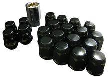 Load image into Gallery viewer, PJKW653B19-Project Kics 16 LUGS + 4 LOCKS Black Bullock And Nut Set - 12X1.25-Lug Nuts-Project Kics