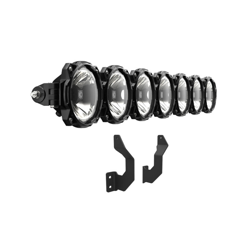 KCL91346-KC HiLiTES 2017+ Ford Super Duty Gravity LED Pro6 7-Light Bar Kit - Front Bumper-Light Bars & Cubes-KC HiLiTES