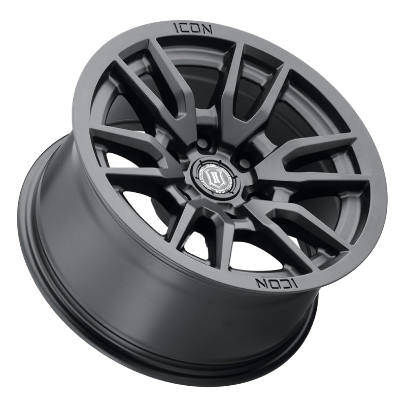 ICO2417859057SB-ICON Vector 6 17x8.5 6x5.5 25mm Offset 5.75in BS 95.1mm Bore Satin Black Wheel-Wheels - Cast-ICON