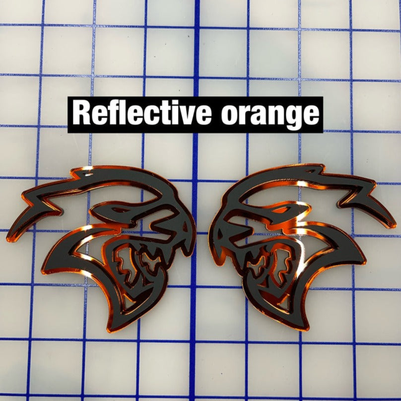 Hellcat Head Badge / Emblem: 3"x3" (Pair)-Exterior Trim-Exotic Innovations