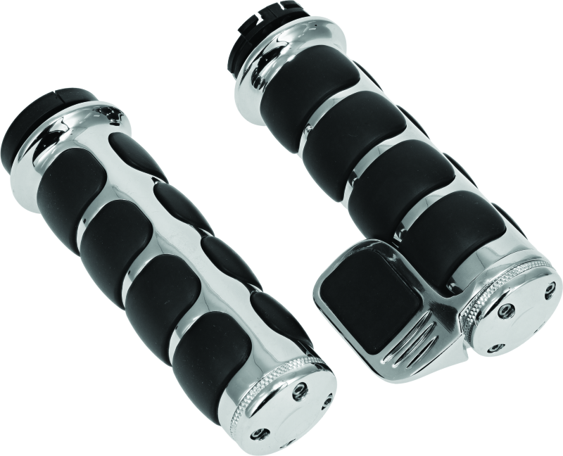 KUR6342-Kuryakyn Premium ISO Grip With Throttle Boss Dual Cable Chrome-Grips-Kuryakyn