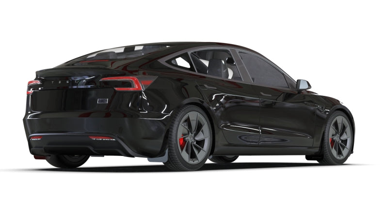 RALMF122-UR-BLK-MBK-Rally Armor 2024 Tesla Model 3 Highland Black UR Mud Flap Metallic Black Logo-Mud Flaps-Rally Armor
