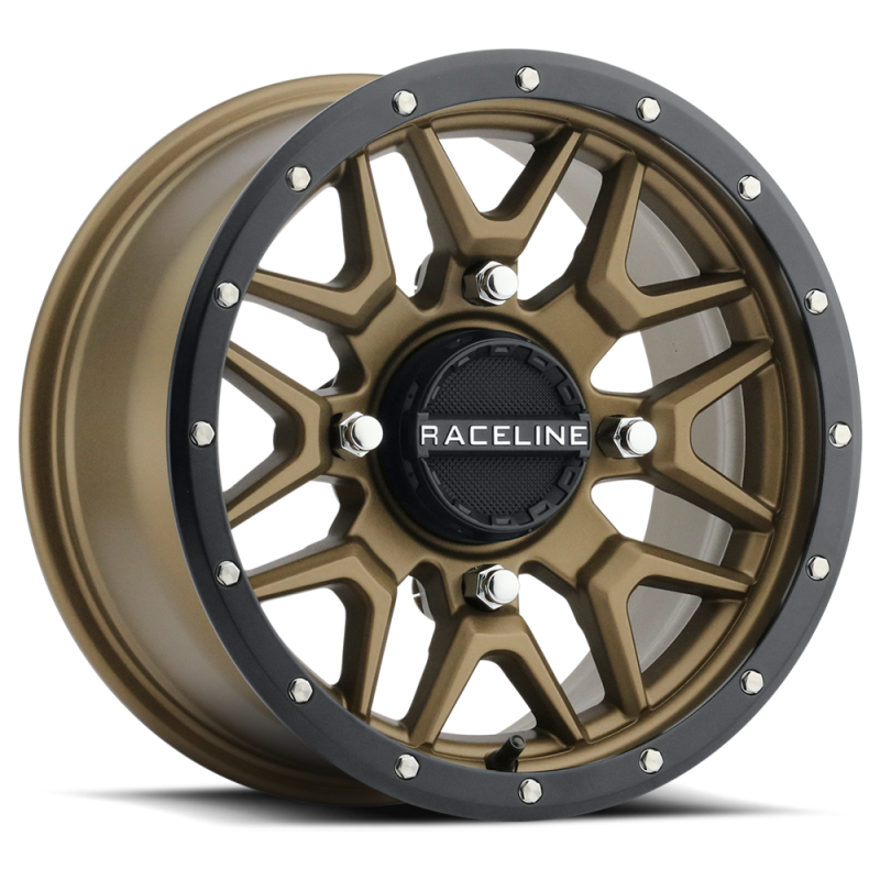 Raceline A94BZ Krank 14x7in / 4x137 BP / 38mm Offset / 110.18mm Bore - Bronze & Black Lip Wheel-Wheels - Cast-Raceline