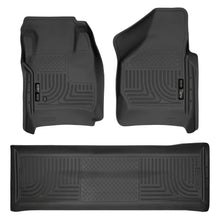 Load image into Gallery viewer, Husky Liners 08-10 Ford SD Crew Cab WeatherBeater Combo Black Floor Liners (w/o Manual Trans Case) - Husky Liners HSL98381