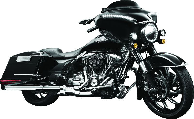 KUR1318-Kuryakyn Smooth Windshield Trim 96-13 Touring Gloss Black-Exterior Trim-Kuryakyn