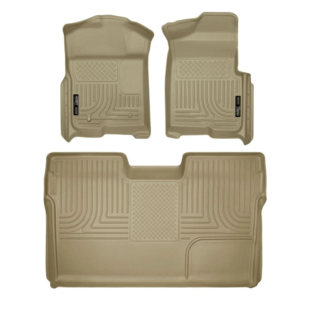 Husky Liners 09-12 Ford F-150 Super Crew Cab WeatherBeater Combo Tan Floor Liners - Husky Liners HSL98333