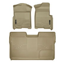 Load image into Gallery viewer, Husky Liners 09-12 Ford F-150 Super Crew Cab WeatherBeater Combo Tan Floor Liners - Husky Liners HSL98333