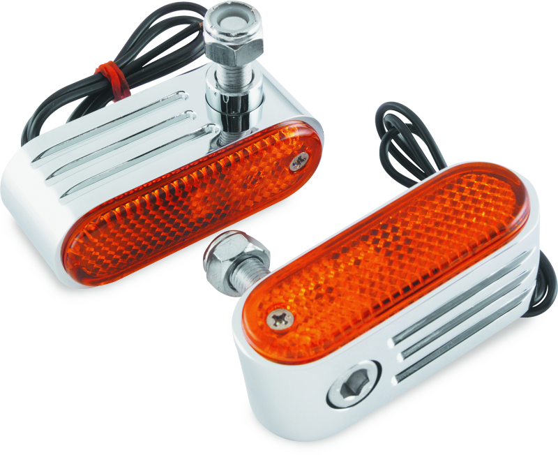 BKM410651-BikeMaster Marker/Side Lights 5/16in Mount Single Bulb Amber-Sidemarkers & Indicators-Bike Master
