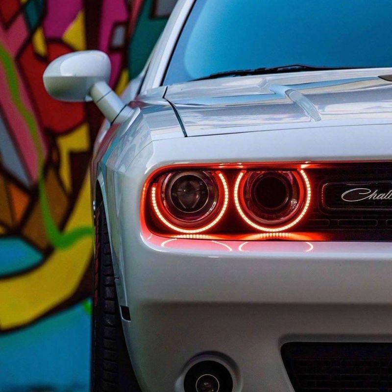 Oracle 15-21 Dodge Challenger Dynamic Surface Mount Headlight Halo Kit - ColorSHIFT - Dynamic-Fog Lights-ORACLE Lighting