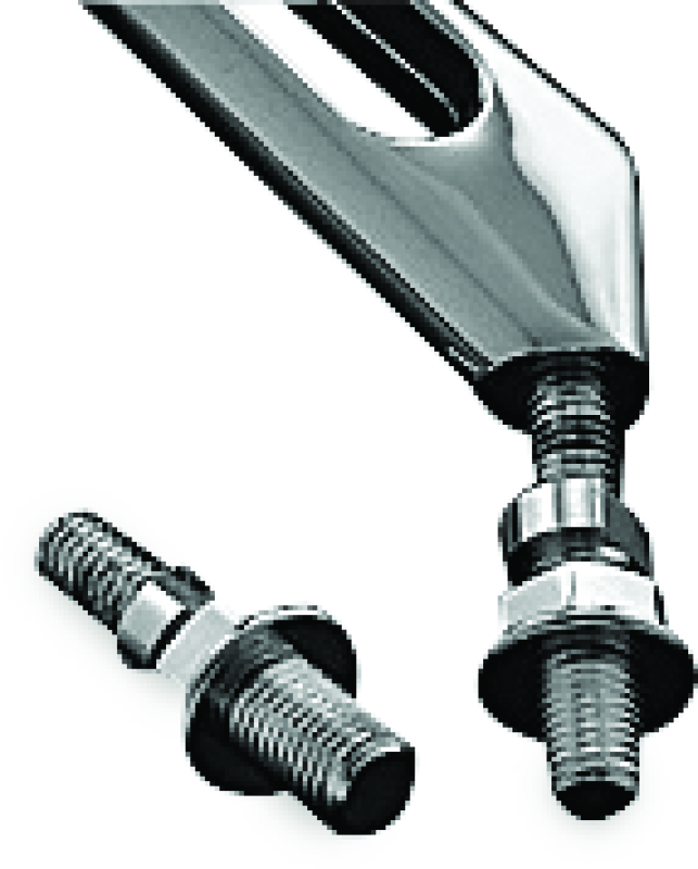 KUR1411-Kuryakyn Mirror Adapter Metric Chrome-Rear View Mirrors-Kuryakyn