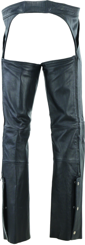 RIV094420-River Road Plains Leather Chaps Black - Large-Pants-River Road