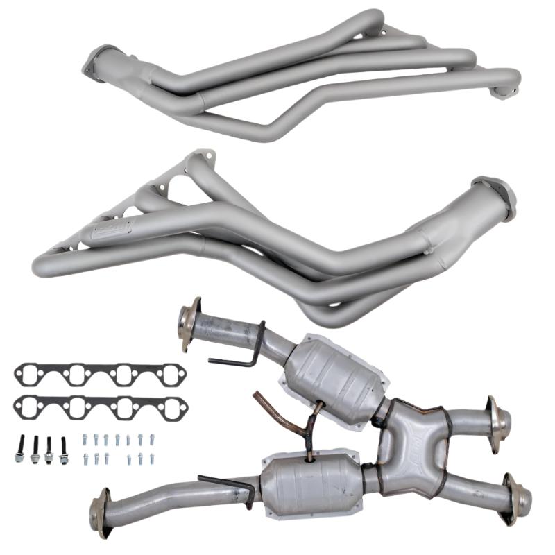 BBK15312-BBK 79-93 Ford Mustang 5.0L 1-5/8 Long Tube Headers w/High Flow Catted X-Pipe (Ti Ceramic)-Headers & Manifolds-BBK