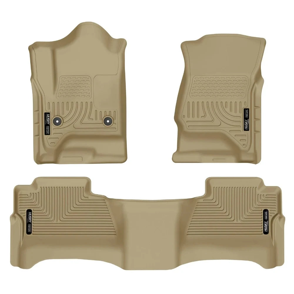 Husky Liners 14 Chevrolet Silverado/GMC Sierra WeatherBeater Tan Front & 2nd Seat Floor Liners - Husky Liners HSL98233