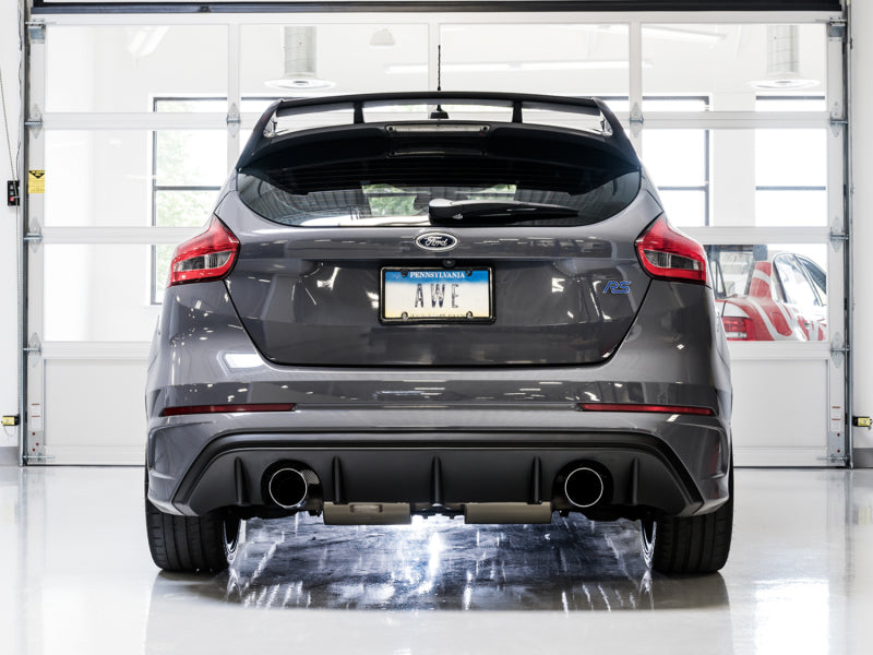 AWE3015-32088-AWE Tuning Ford Focus RS Touring Edition Cat-back Exhaust- Non-Resonated - Chrome Silver Tips-Catback-AWE Tuning