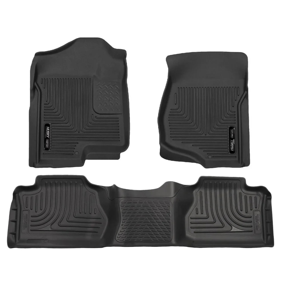 Husky Liners 07-12 Chevy Silverado/GMC Sierra Extended Cab WeatherBeater Combo Black Floor Liners - Husky Liners HSL98211