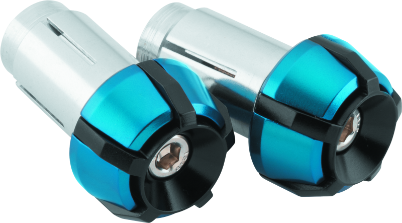 BKM152153-BikeMaster Anti-Vibration Bar Ends - Black/Blue-Handlebars-Bike Master