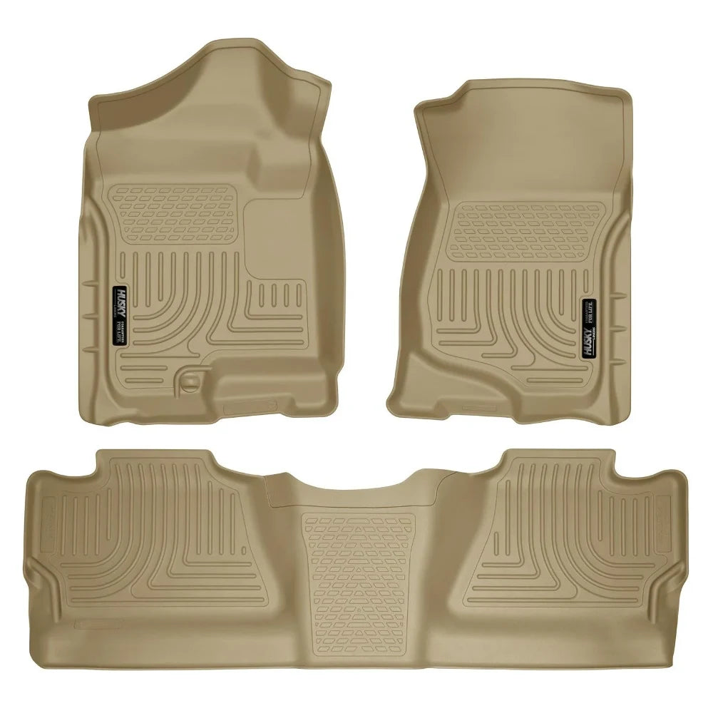 Husky Liners 07-12 Chevy Silverado/GMC Sierra Crew Cab WeatherBeater Combo Tan Floor Liners - Husky Liners HSL98203