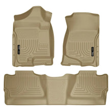 Load image into Gallery viewer, Husky Liners 07-12 Chevy Silverado/GMC Sierra Crew Cab WeatherBeater Combo Tan Floor Liners - Husky Liners HSL98203