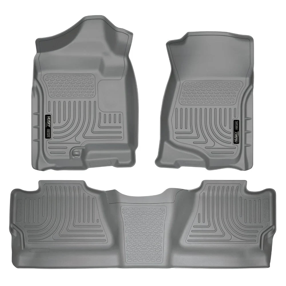 Husky Liners 07-12 Chevy Silverado/GMC Sierra Crew Cab WeatherBeater Combo Gray Floor Liners - Husky Liners HSL98202