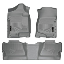 Load image into Gallery viewer, Husky Liners 07-12 Chevy Silverado/GMC Sierra Crew Cab WeatherBeater Combo Gray Floor Liners - Husky Liners HSL98202