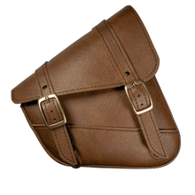 Load image into Gallery viewer, WAM59773-08-Willie &amp; Max HD Sportsters, Custom Hard Tails Brass Monkey Swingarm Bag Dual Shock - Warm Brown-Bags - Bike Bags-Willie &amp; Max
