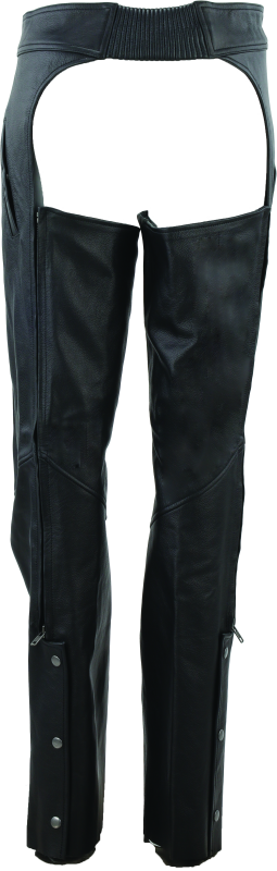 RIV094425-River Road Plains Leather Chaps Black Womens - Small-Pants-River Road