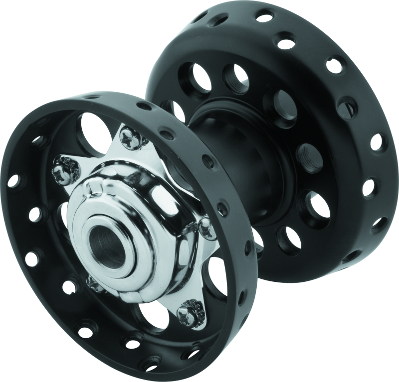 BKC490659-Bikers Choice 36-66 Big Twin Black Star Hub With Cone Style Bearing-Wheel Accessories-Bikers Choice