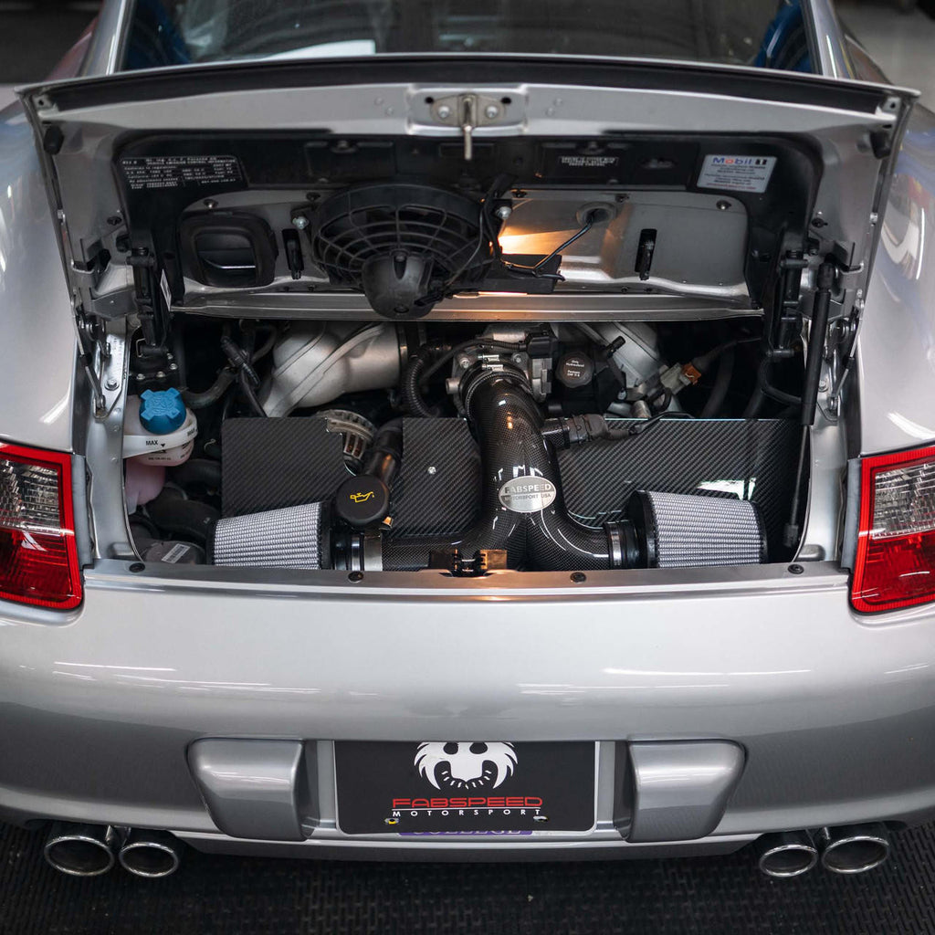 Installed on Car - Fabspeed Motorsport  Porsche 997 Carrera Carbon Fiber Competition Air Intake System 2005-2008