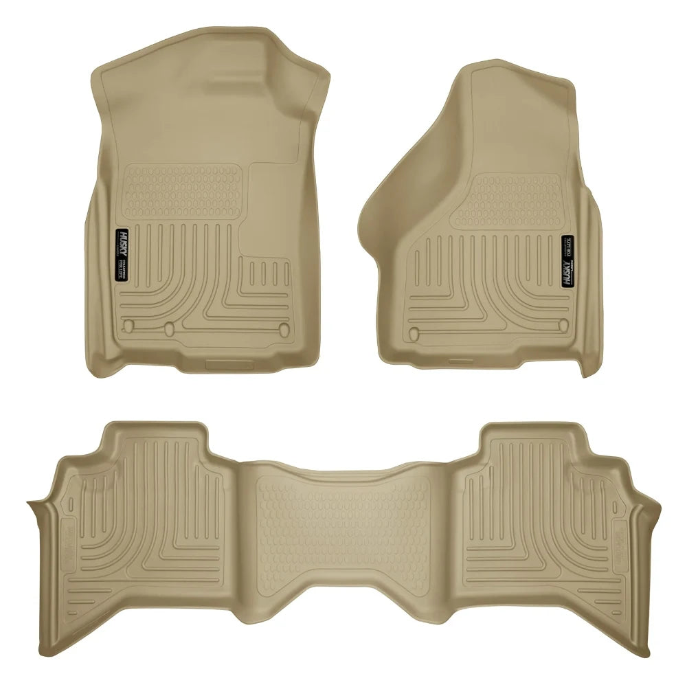 Husky Liners 03-08 Dodge Ram 1500/2500/3500 Quad Cab WeatherBeater Combo Tan Floor Liners - Husky Liners HSL98033