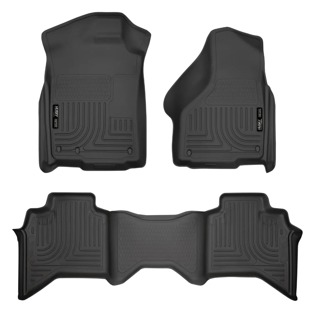 Husky Liners 03-08 Dodge Ram 1500/2500/3500 Quad Cab WeatherBeater Combo Black Floor Liners - Husky Liners HSL98031