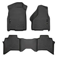 Load image into Gallery viewer, Husky Liners 03-08 Dodge Ram 1500/2500/3500 Quad Cab WeatherBeater Combo Black Floor Liners - Husky Liners HSL98031