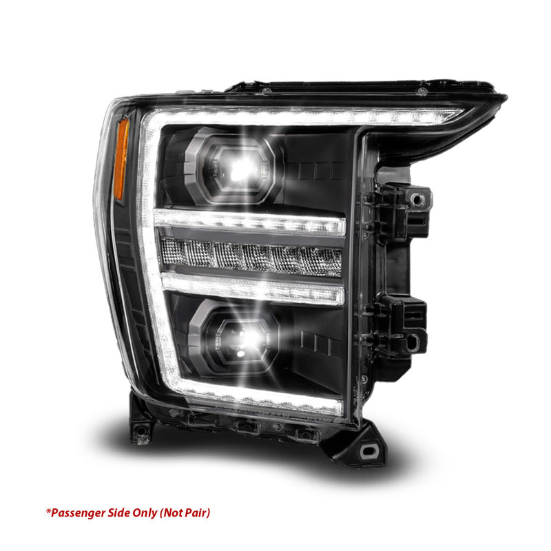 ANZ111594-R-Anzo 21-23 Ford F150 LED Projector Headlight w/Switchback+Sequential - Black (Passenger Side Only)-Headlights-ANZO